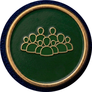 Devotees Green Coin Badge